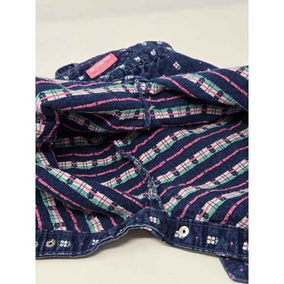 VINTAGE OSHKOSH B'GOSH COTTON DENIM BID OVERALLS 1980S DAISY FLORAL BABY 12 MONS - Picture 15 of 15